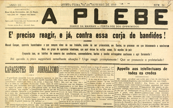 Lampeano Leone - Panfleto da Federação Operária de São Paulo