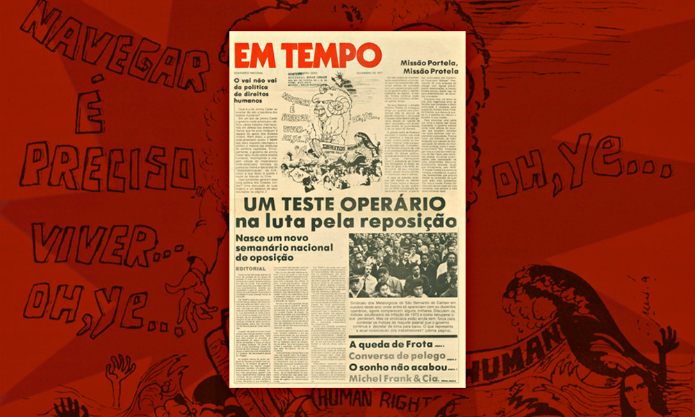 Capa da edição zero do jornal Em Tempo