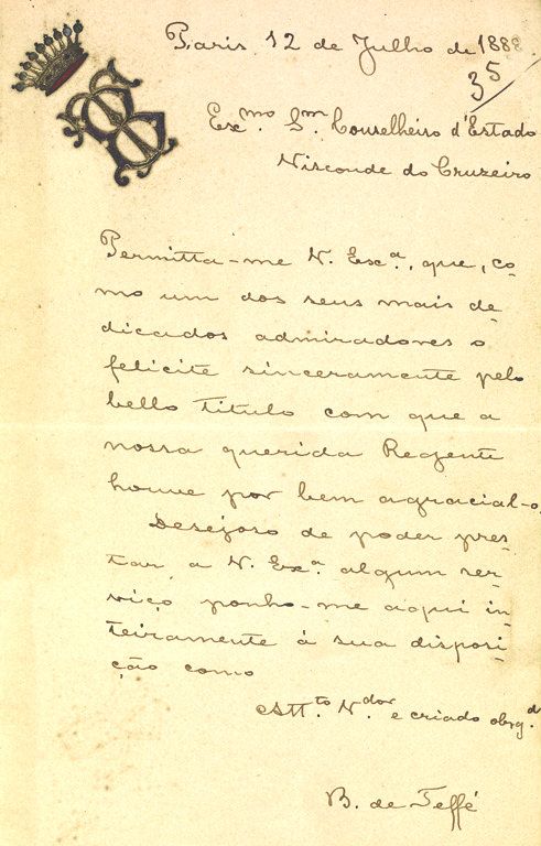 Carta do barão de Tefé