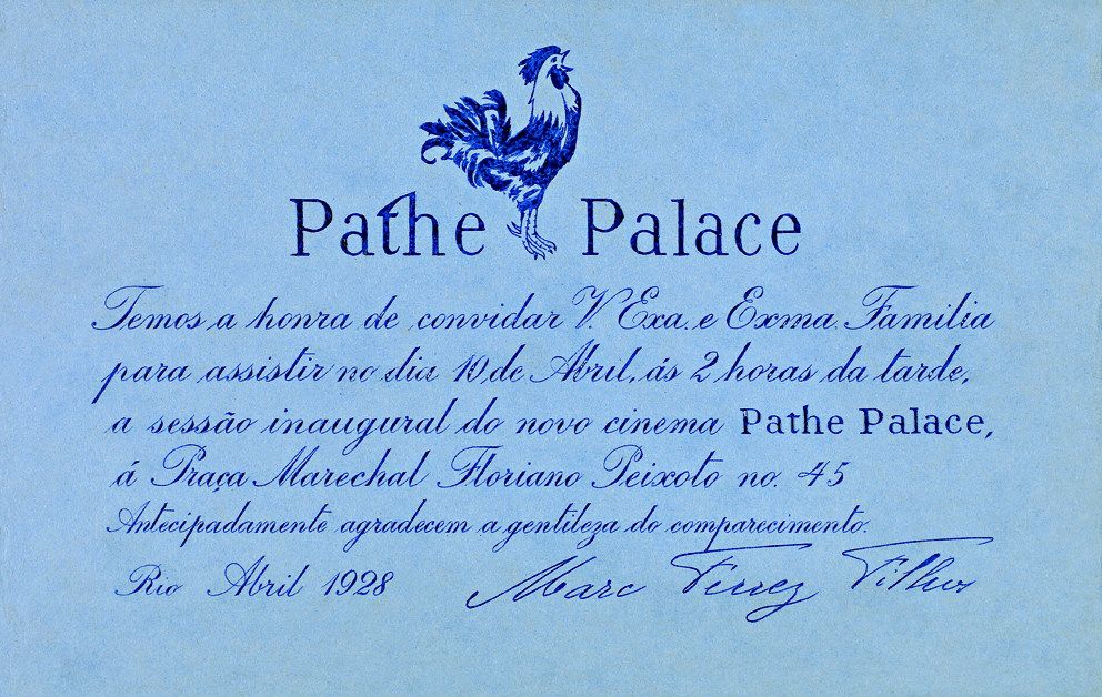 Convite para a sessão inaugural do novo cinema Pathé Palace