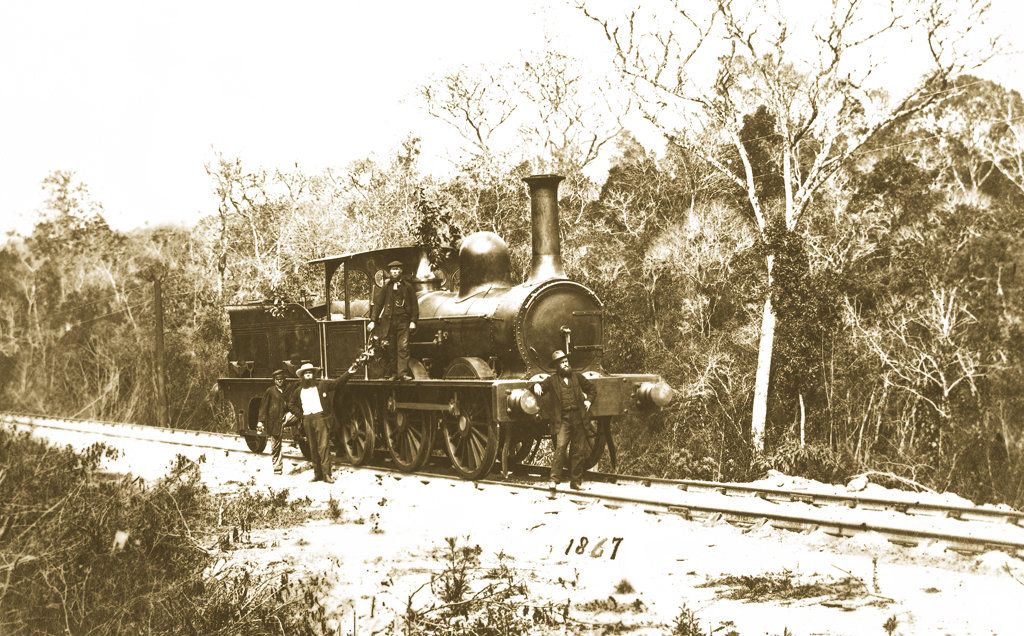 Estrada de Ferro Príncipe do Grão-Pará em construção