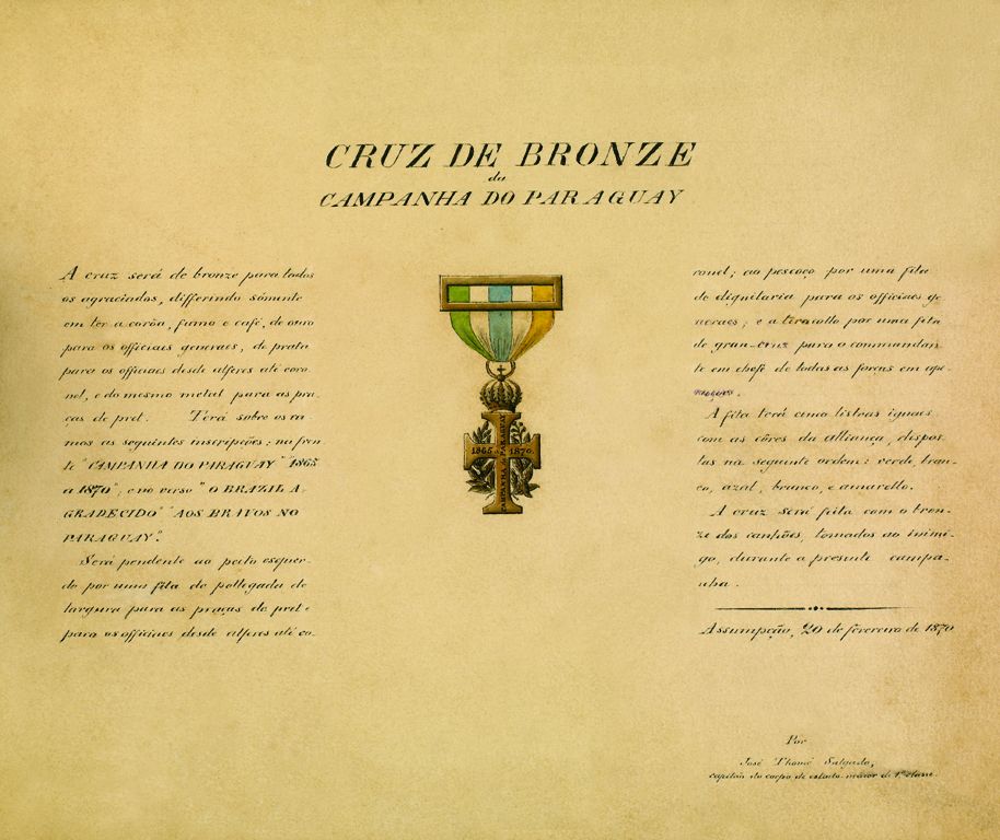Modelo da cruz de bronze da Campanha do Paraguai